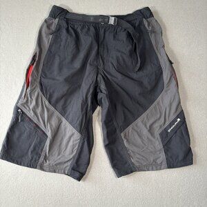 Endura Hummvee Mens Shorts Size XL Black II MTB Baggy Cycling Nylon Pockets Bike